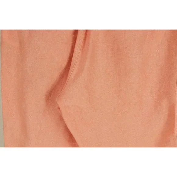 Athleta Cabo Linen Jogger‎ Pants size 4 Orange Peach zip pockets drawstring - Picture 5 of 12